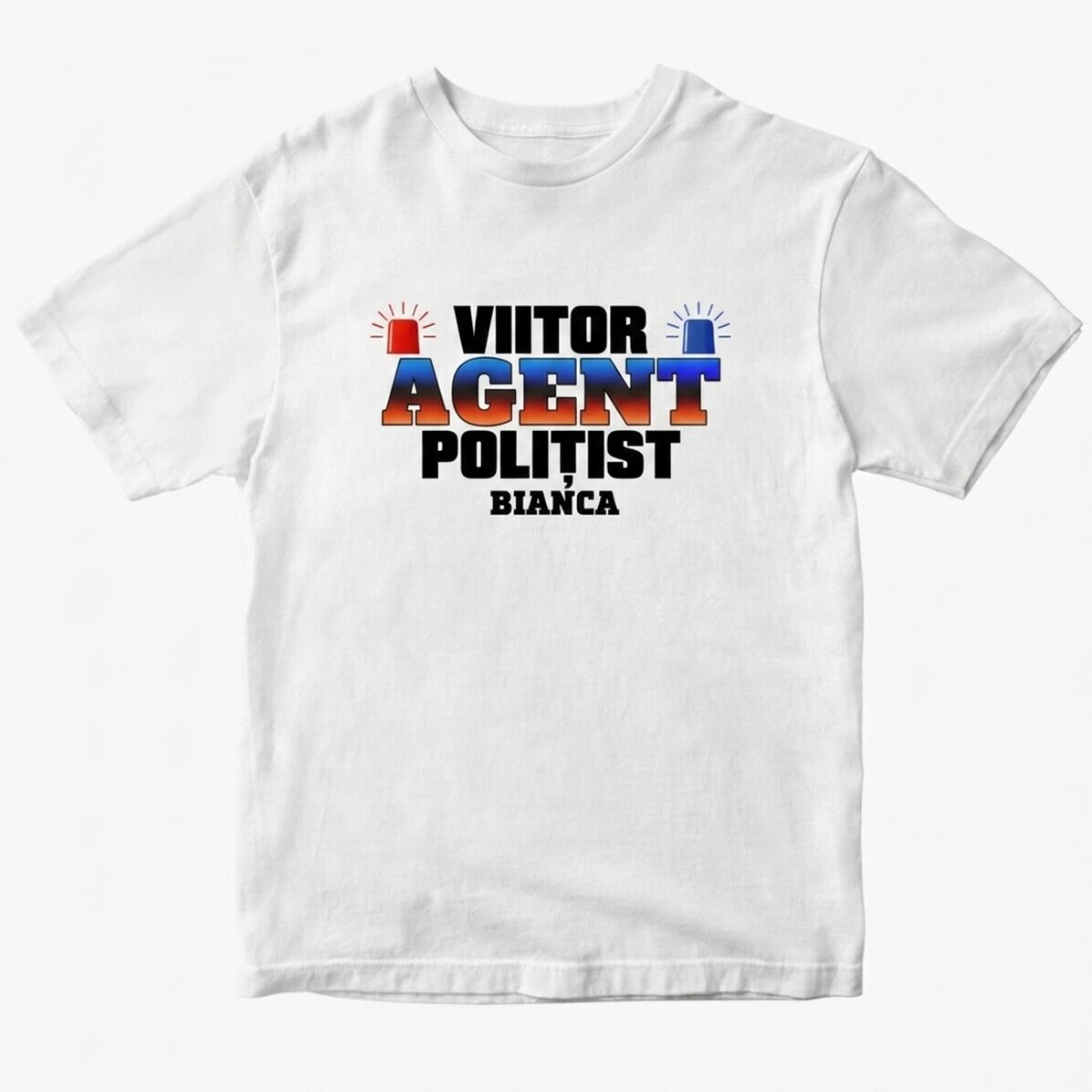 Custom cotton T-shirt with text - Future police officer
