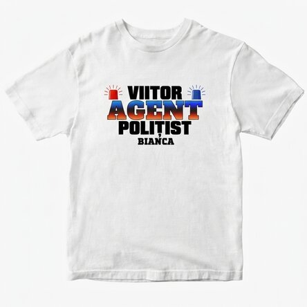 Custom cotton T-shirt with text - Future police officer