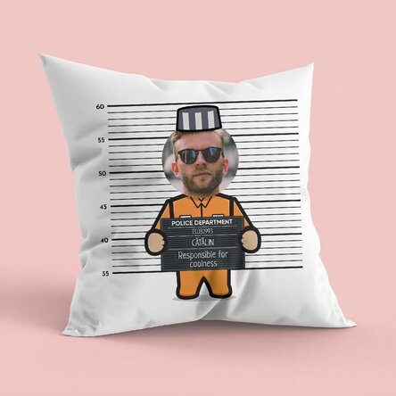 Personalised cushion with photo and text - Prisoner