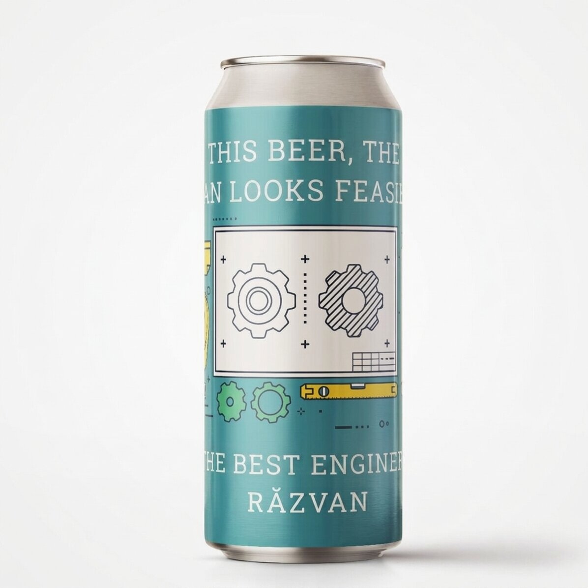 Personalised beer can with text - Engineer