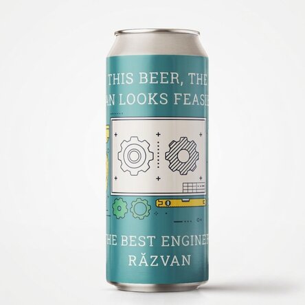 Personalised beer can with text - Engineer