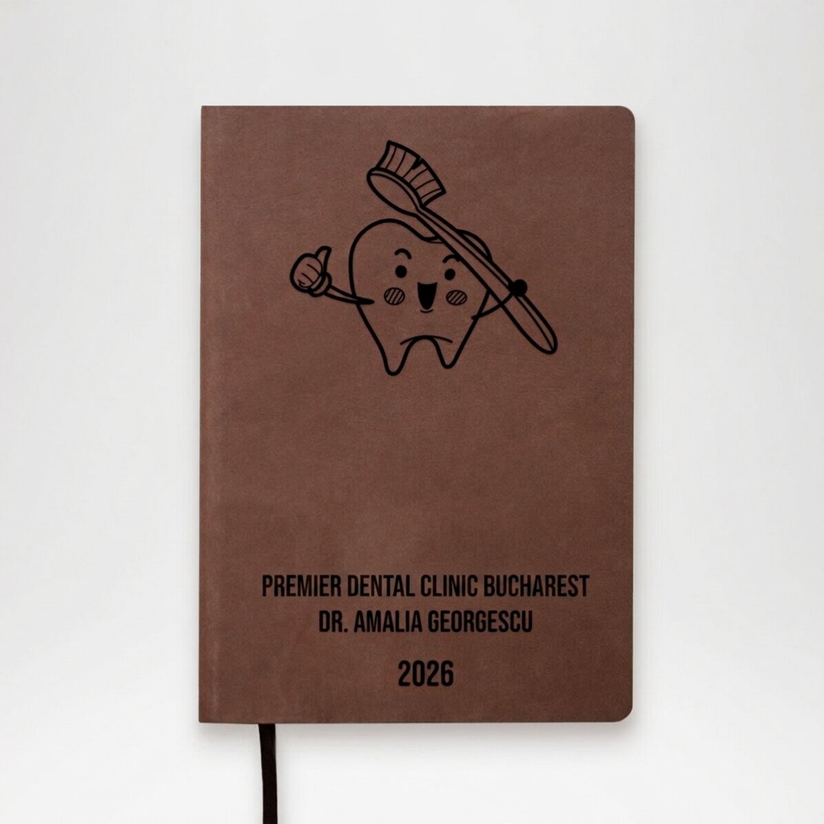 Personalised leather diary with text - Dentist