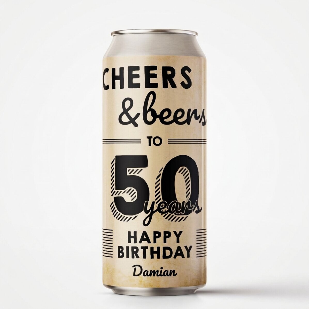 Personalised beer can with text - Cheers & Beers