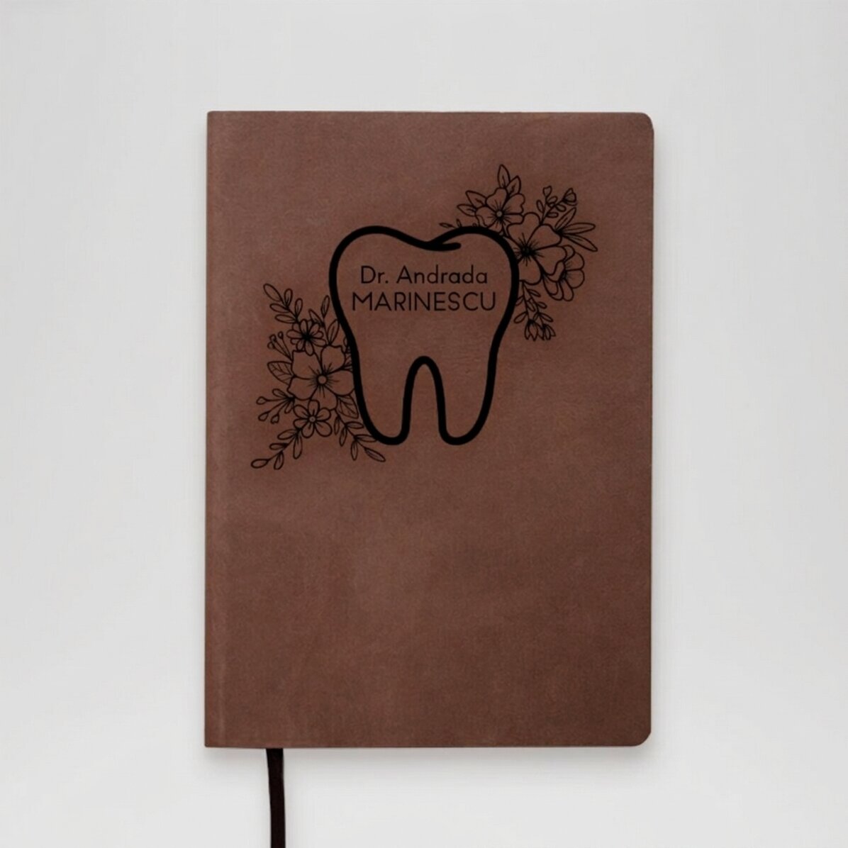 Personalised leather diary with text for Dentists