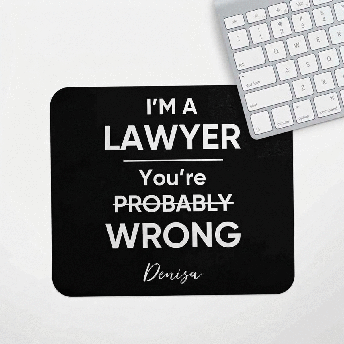 Personalised mouse pad with message for Lawyer
