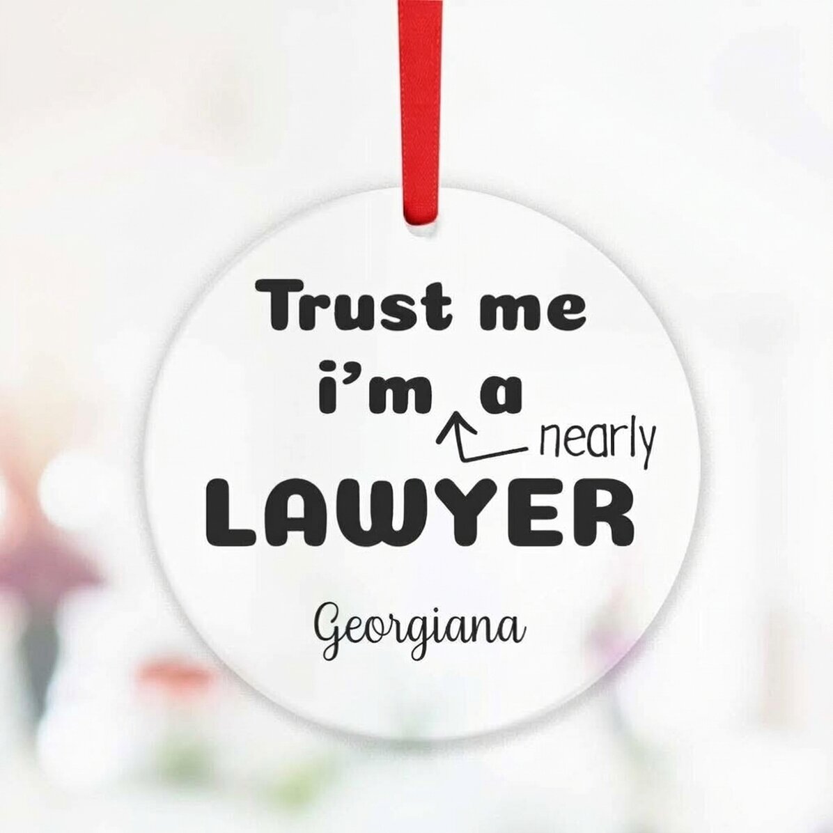Customised round ornament with text - Lawyer