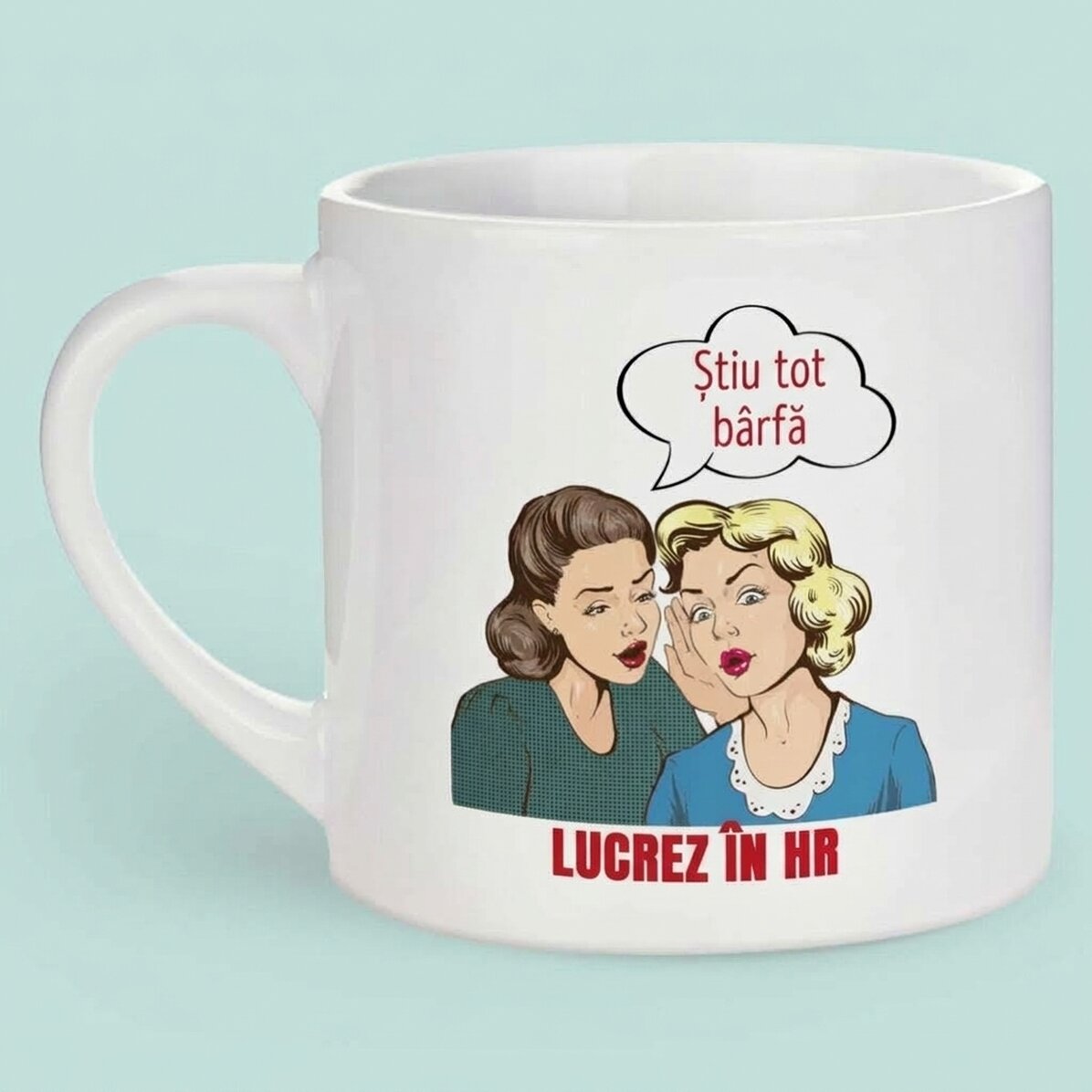 Personalised espresso cup with text for HR