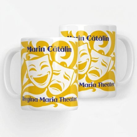 Personalised mug with text for actors - Acting Masks