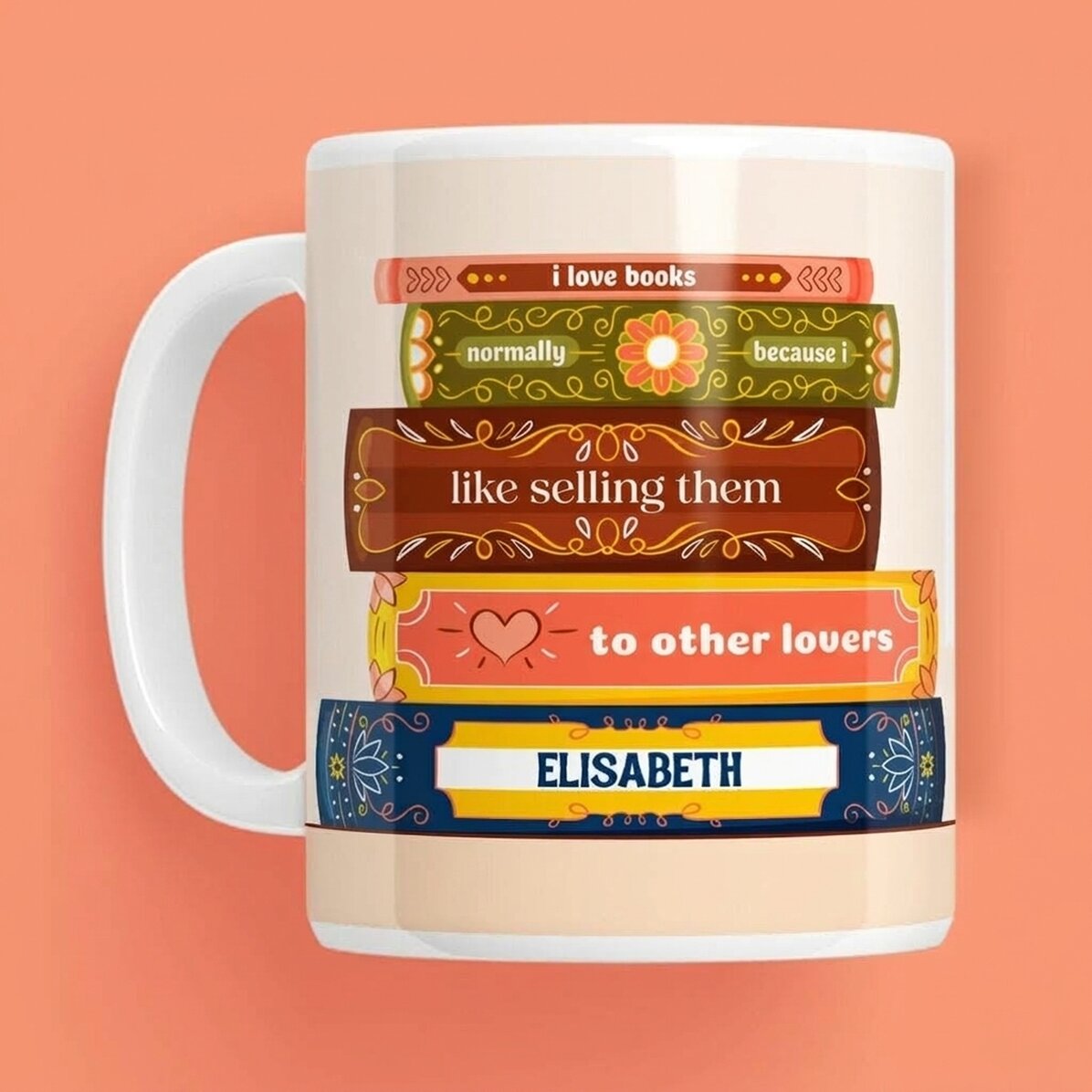 Personalised mug with text - Bookshop