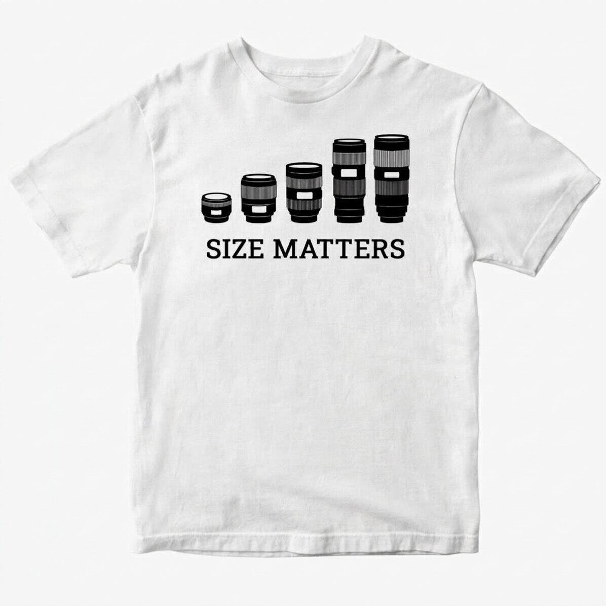 Custom cotton T-shirt for photographers - Size Matters