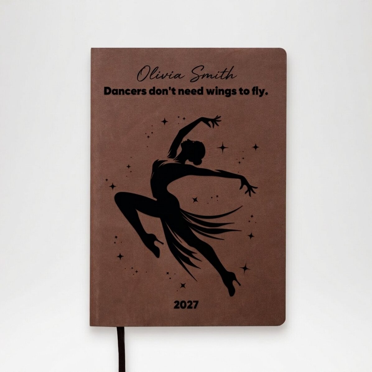 Personalised leather diary with text - Dancer