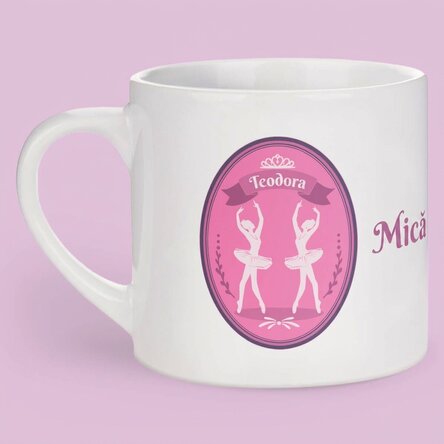 Personalised mug for children with text - Little ballerina