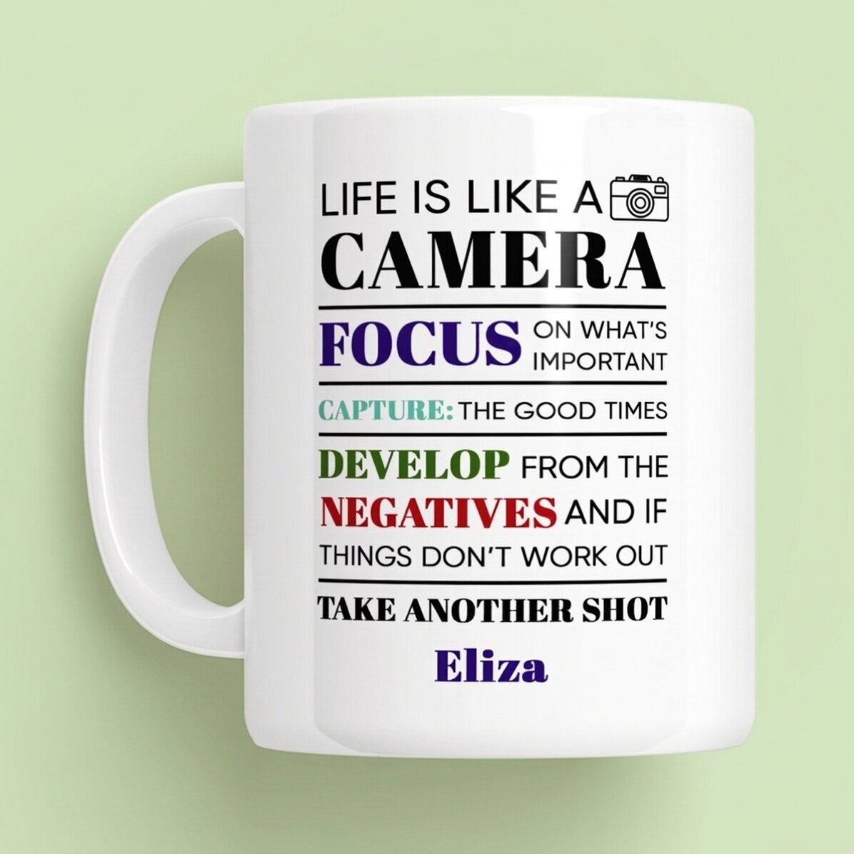 Personalised mug with message - Photographer