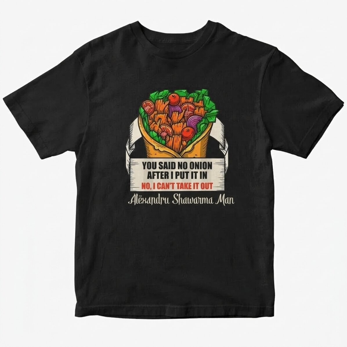 Custom cotton T-shirt with text - Shaormar