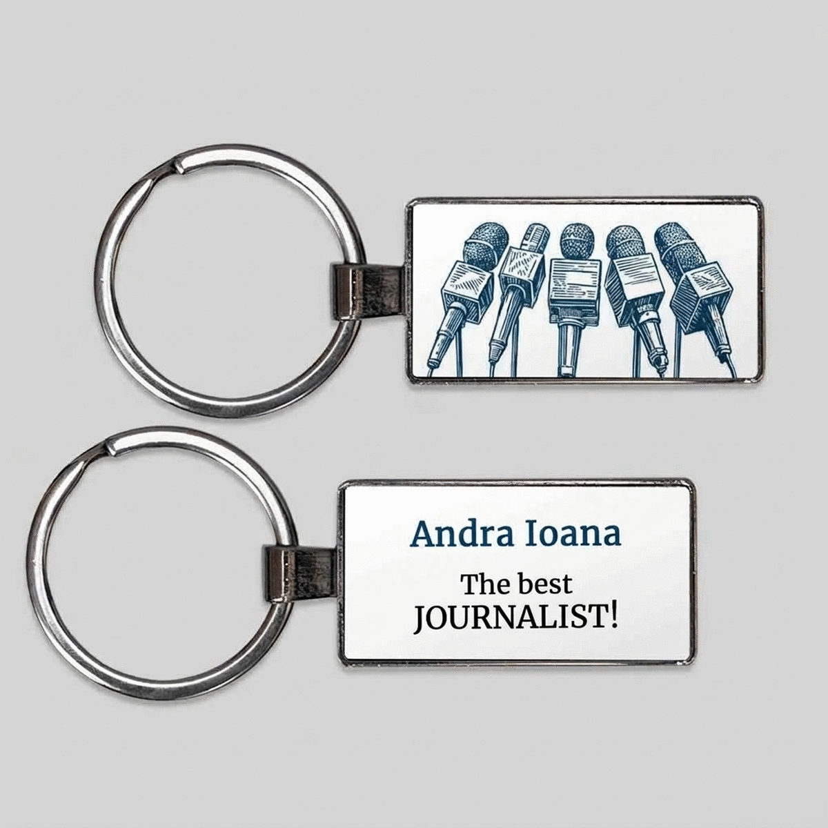 Personalised keyring with message - Journalist