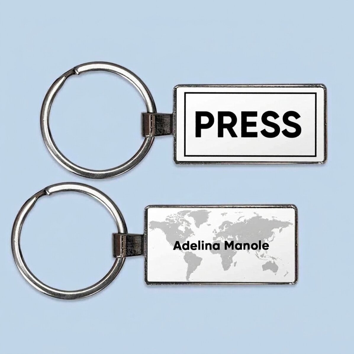 Personalised keyring with text - Journalist