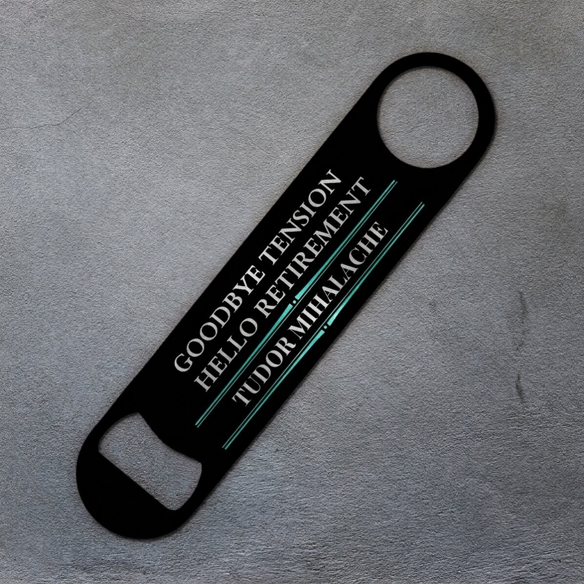 Personalised beer opener with message - Hello pension