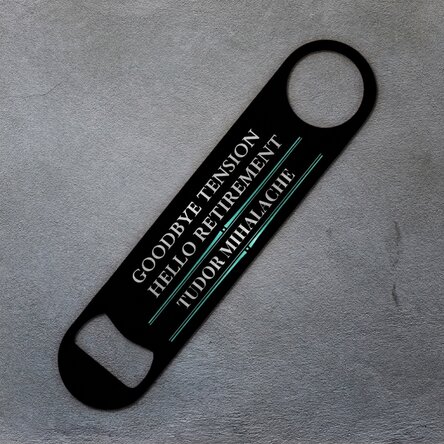 Personalised beer opener with message - Hello pension