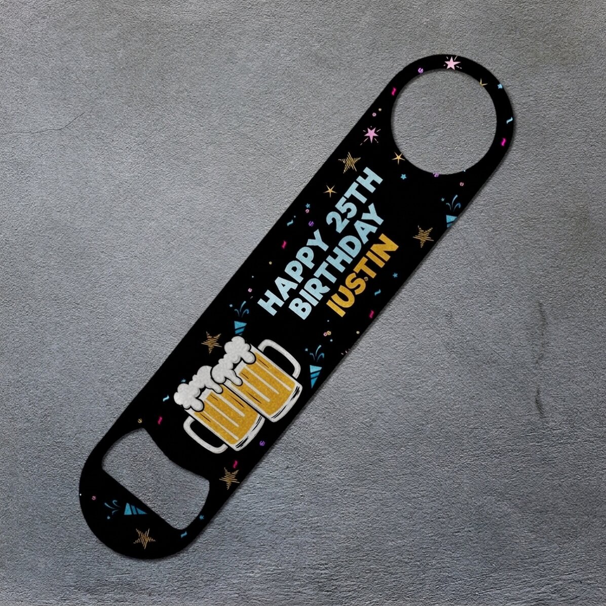 Personalised beer opener with message - Happy birthday