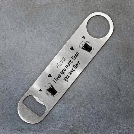 Personalised beer opener with message - Love