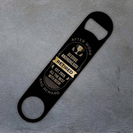 Personalised beer opener with message - Retirement