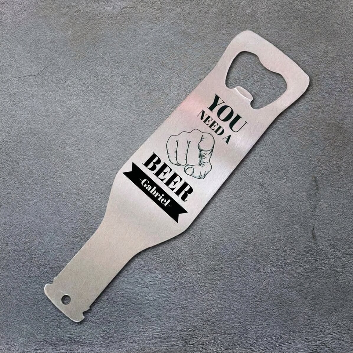 Personalised beer opener with message - You need a Beer