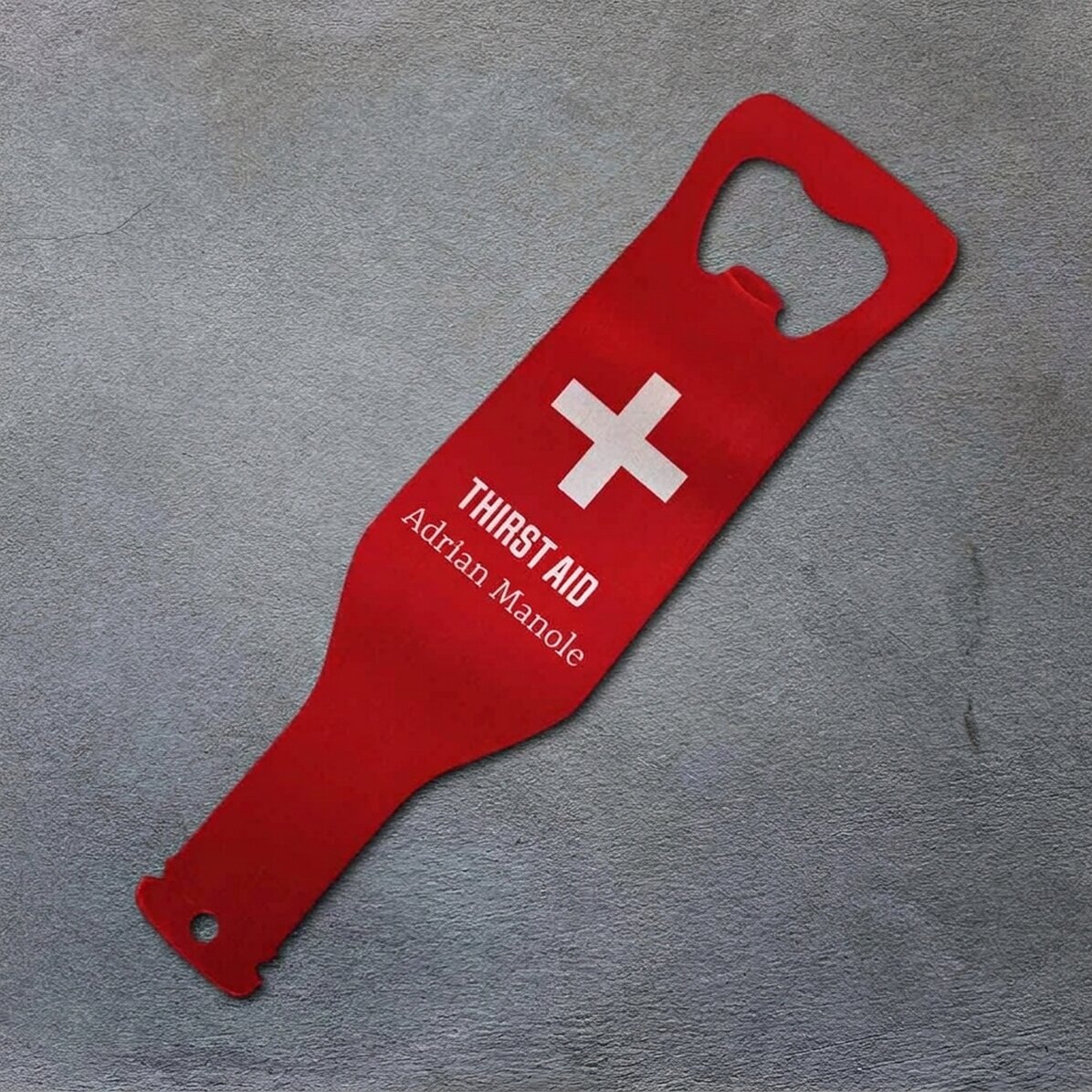 Personalised beer opener with message - Thirst Aid