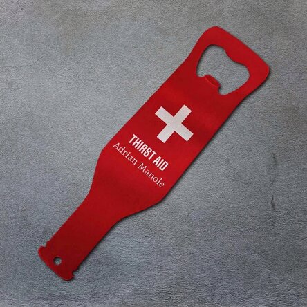 Personalised beer opener with message - Thirst Aid