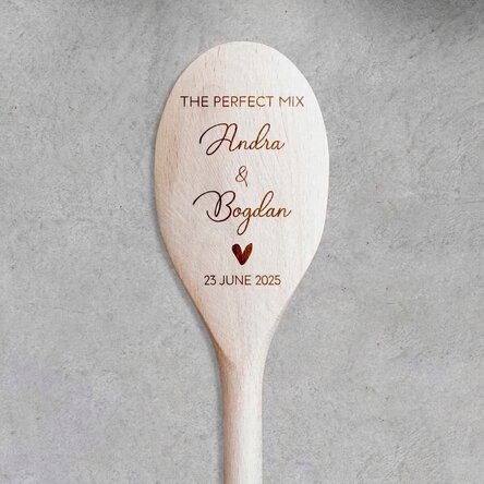 Personalised wooden spoon with text - The Perfect Mix