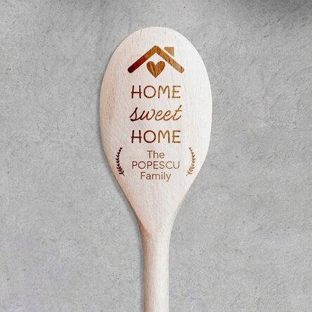 Personalised wooden spoon with text - Home