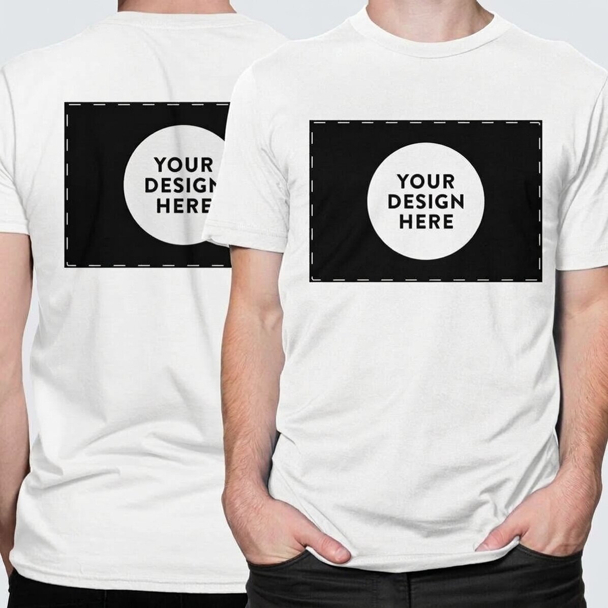 Custom cotton T-shirt with your landscape graphic on the front and back