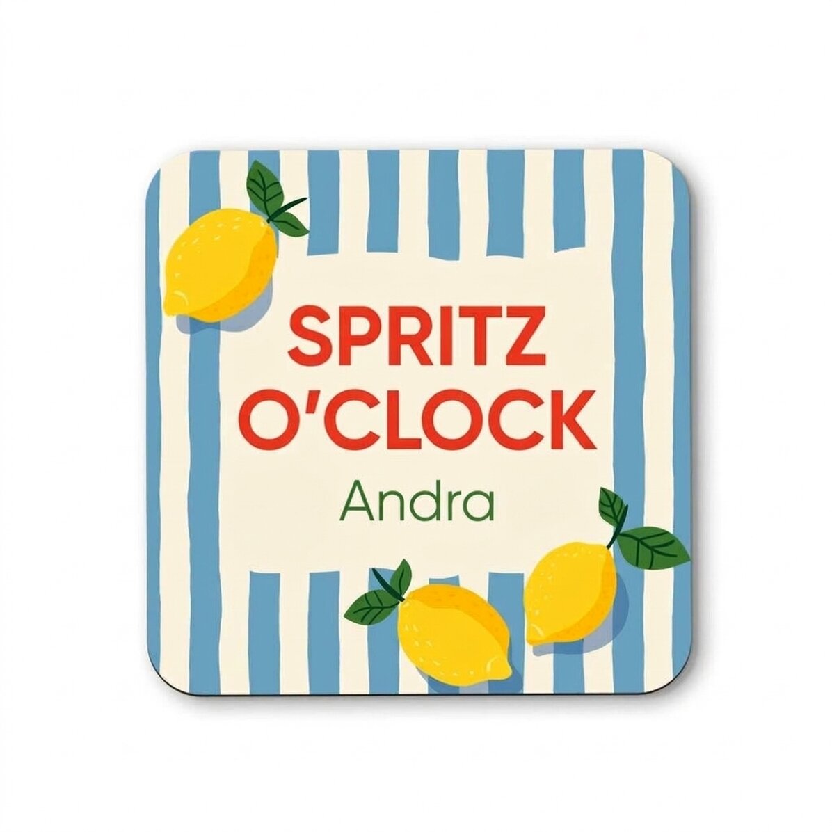 Personalised glass holder with text - Spritz O’Clock