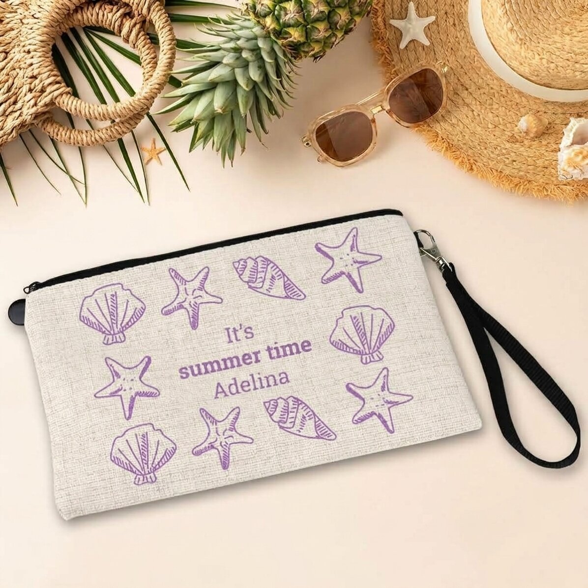 Personalised accessory bag with text - Summer Time