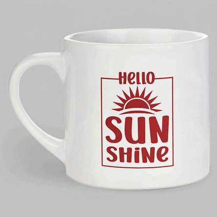 Personalised espresso cup with text - Sunshine