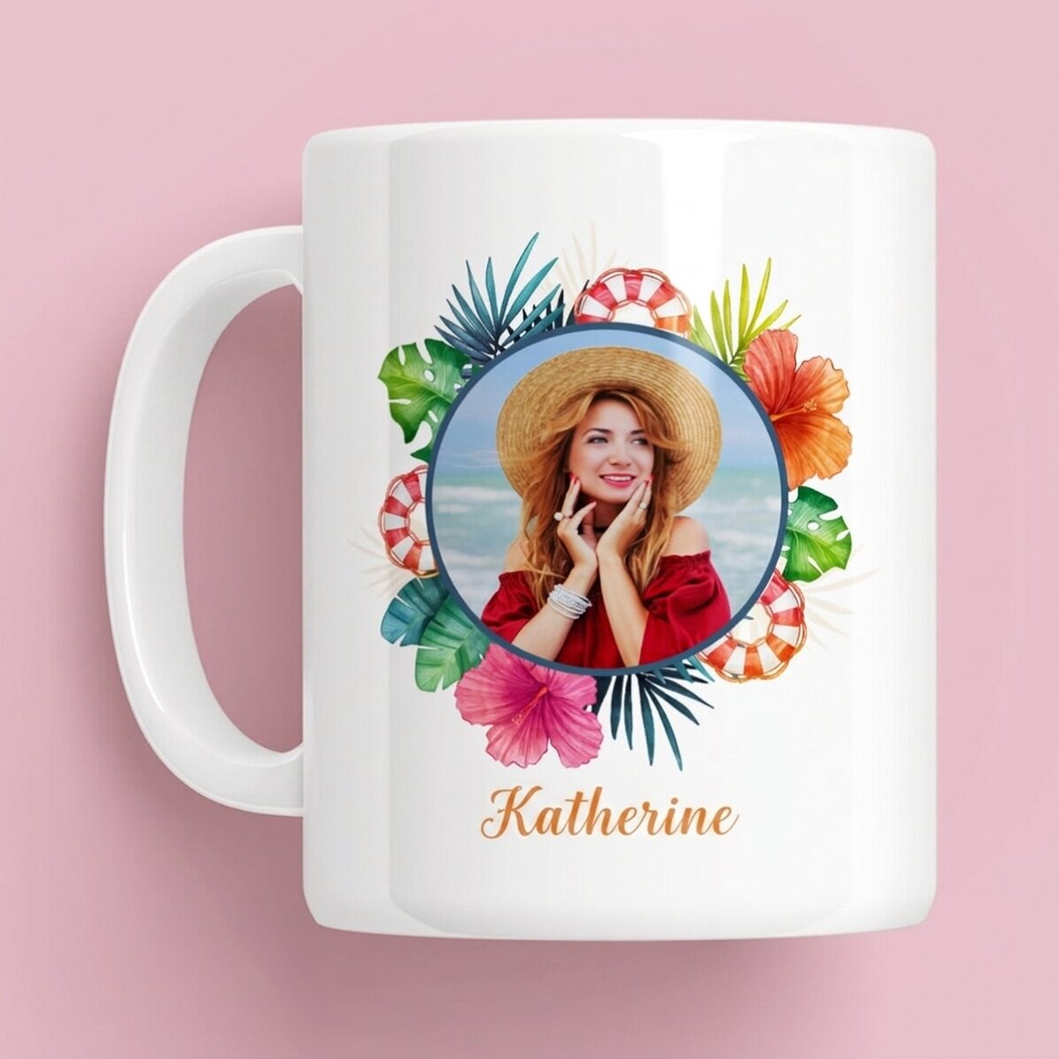 Personalised mug with photo and text - Summer