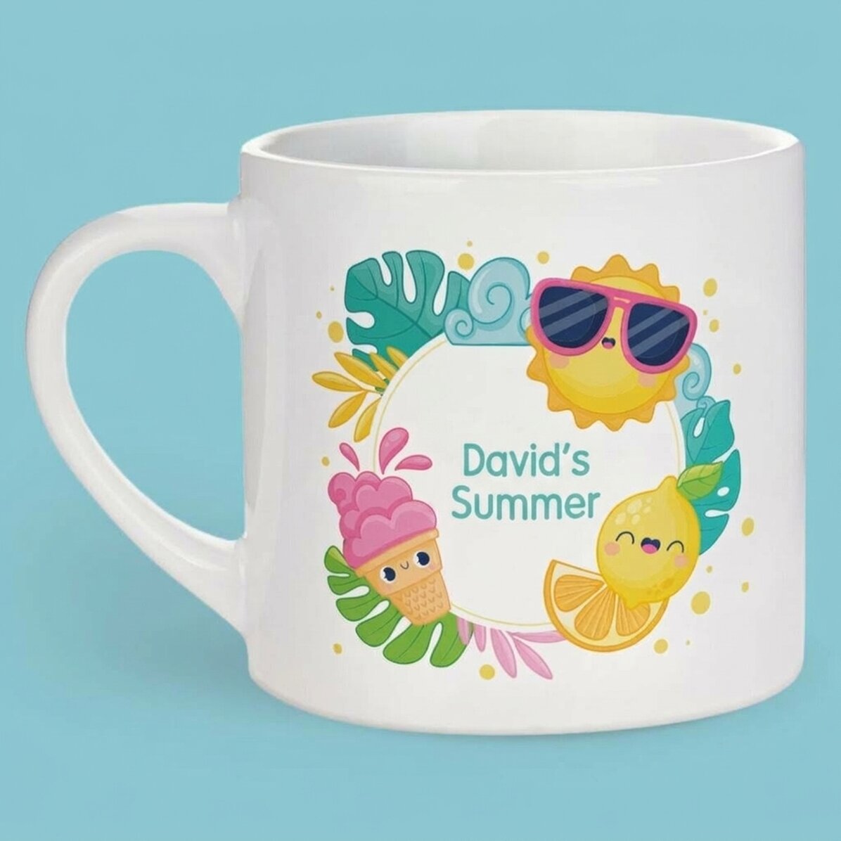 Personalised mug for children with name - Summer holidays