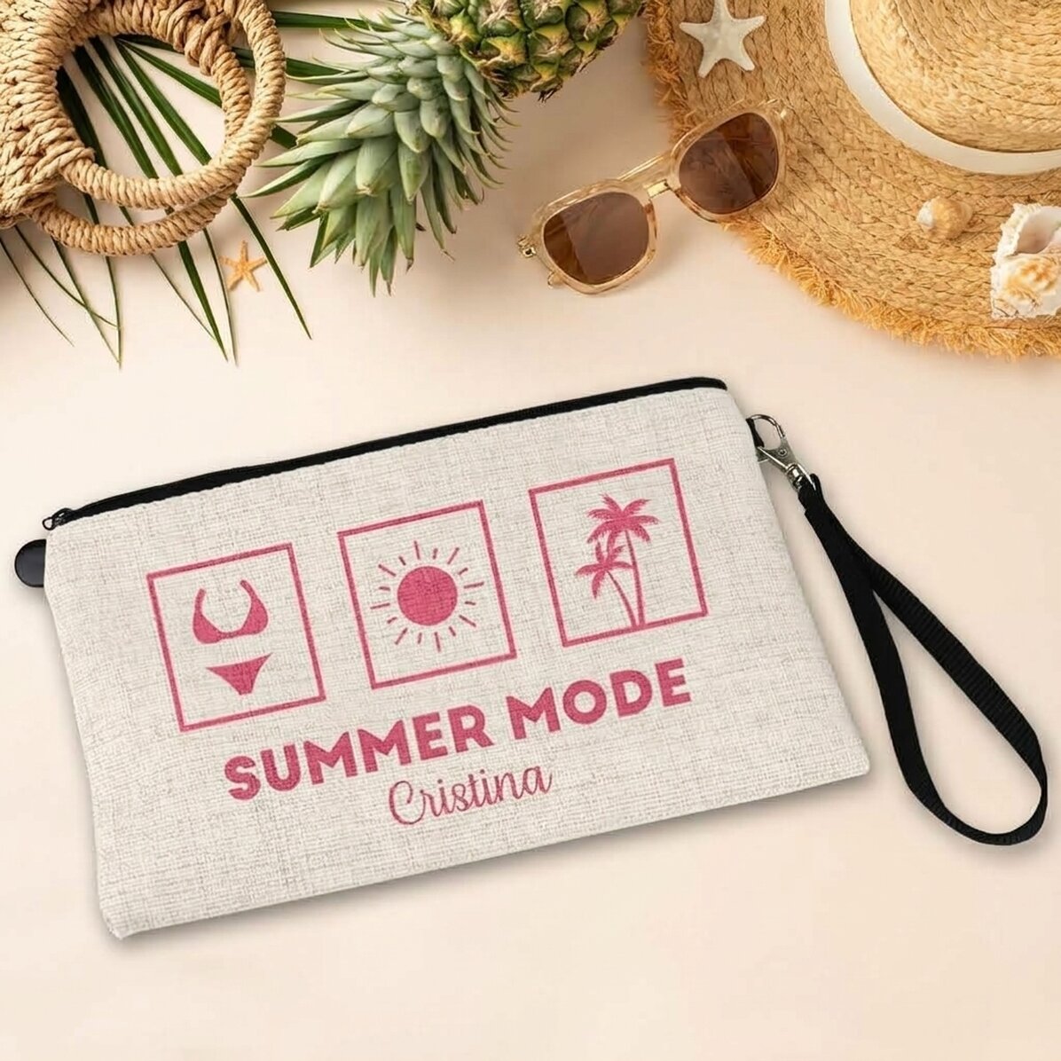 Personalised accessory bag with text - Summer Mode