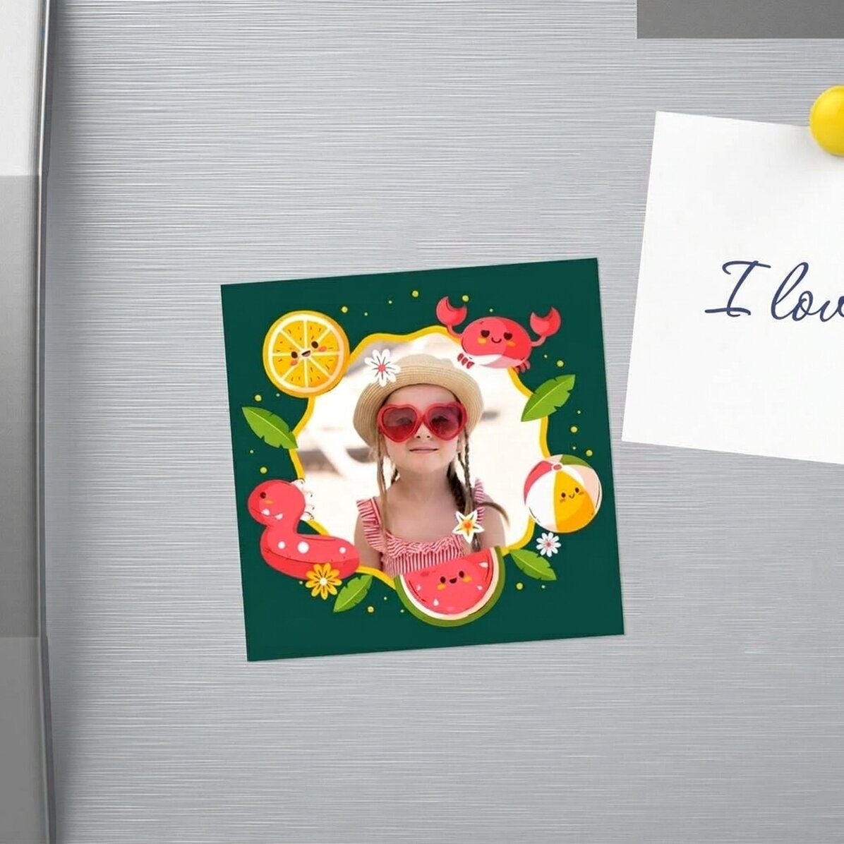Personalised 10x10 magnet with photo - Summer holiday