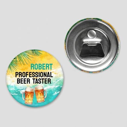 Personalised magnetic bottle opener with text - Summer