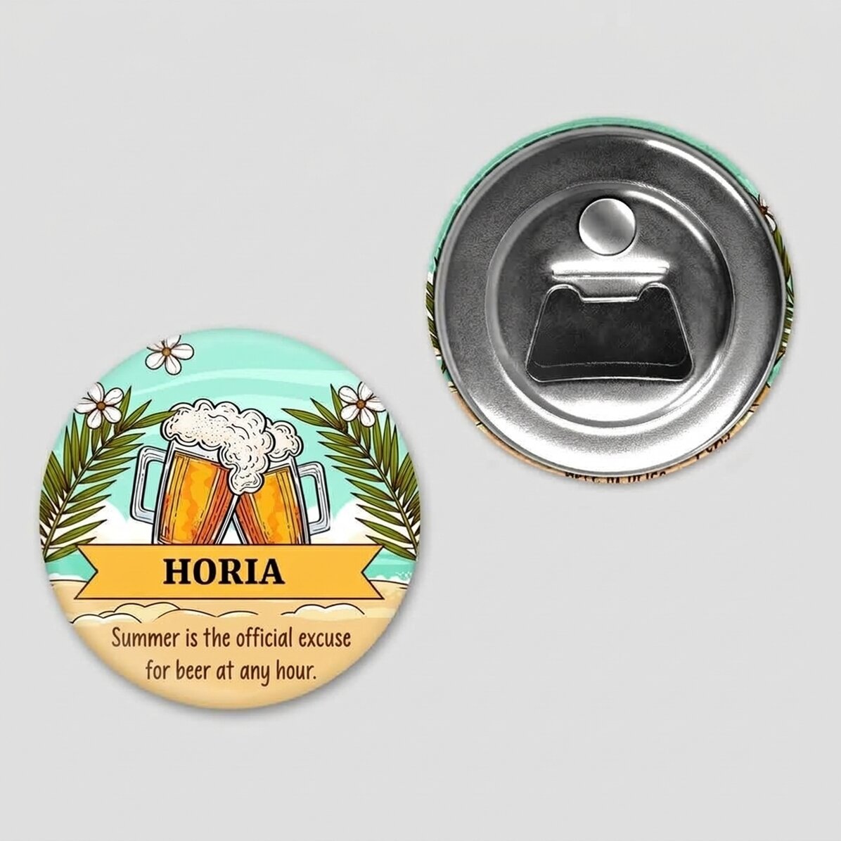 Personalised bottle opener with text - Summer holidays