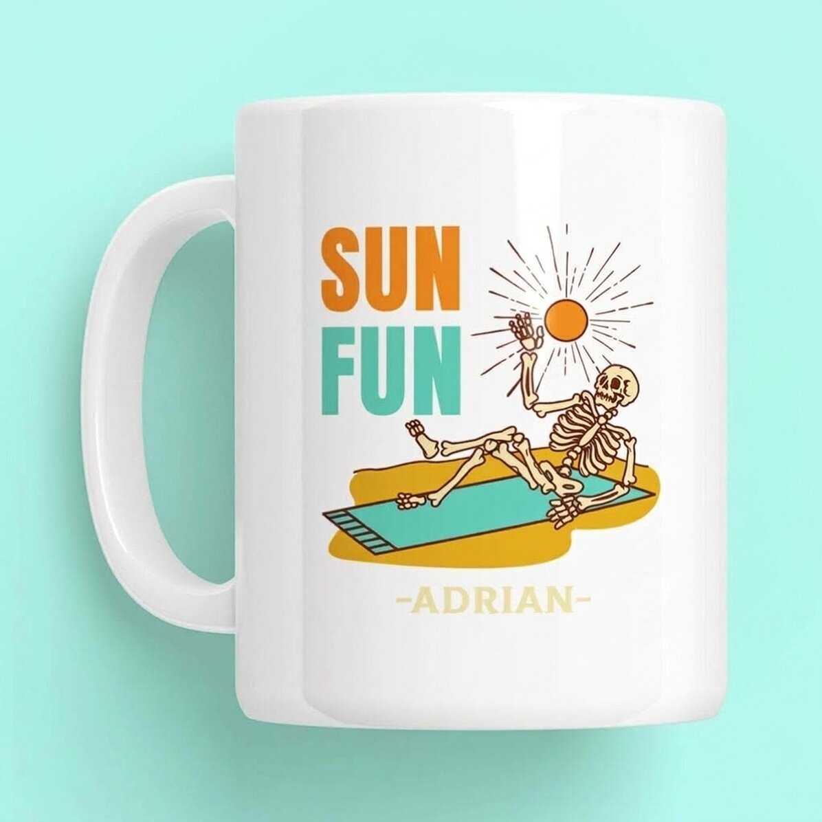 Personalised mug with text - Sun Fun