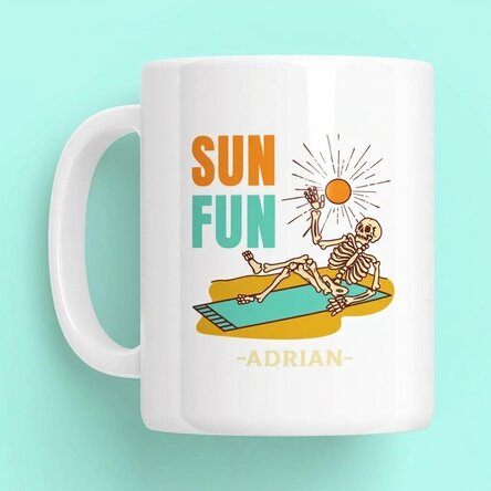 Personalised mug with text - Sun Fun