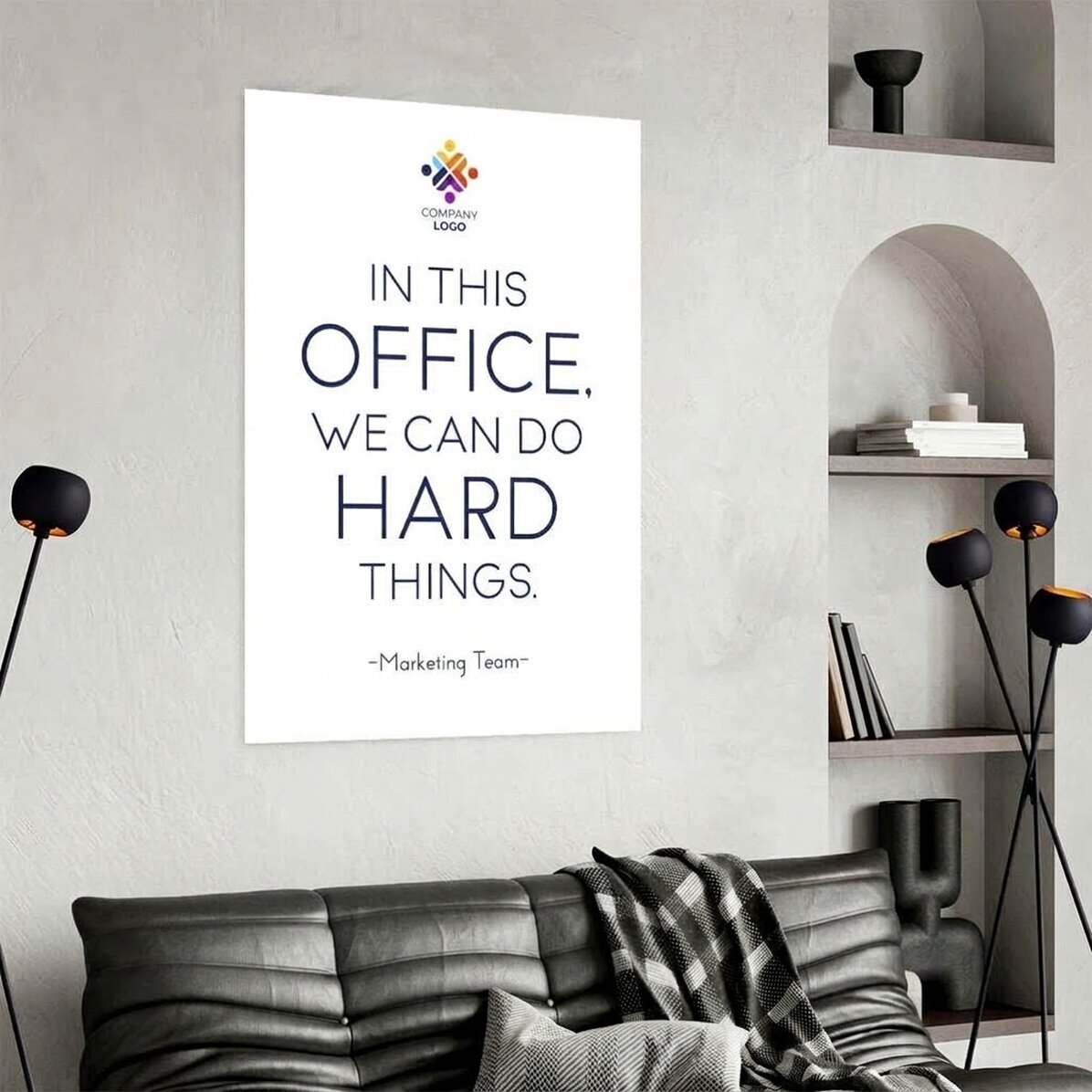 Personalised poster with text and logo - Hard Things