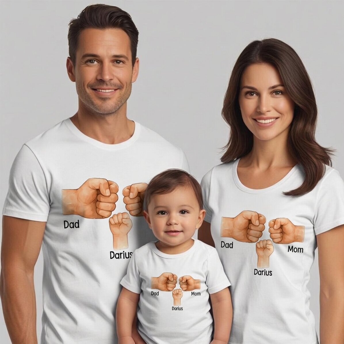 Customised cotton T-shirt for children/adults - Family