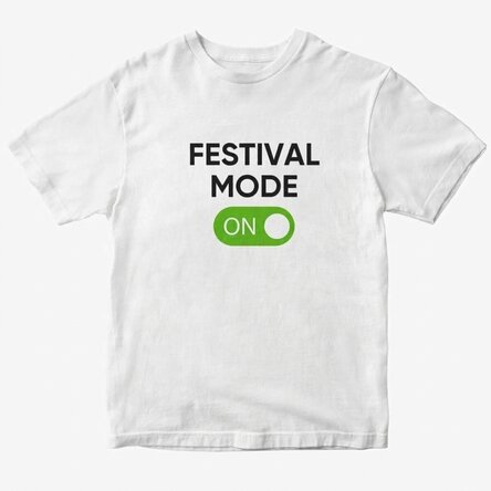 Customised cotton T-shirt with text - Festival Mode