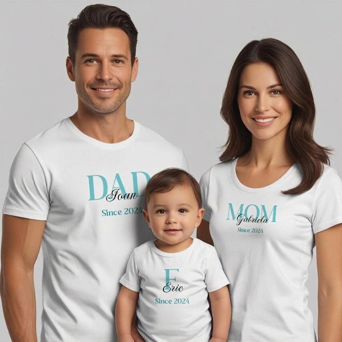 Customised cotton T-shirt for children/adults with text - Family