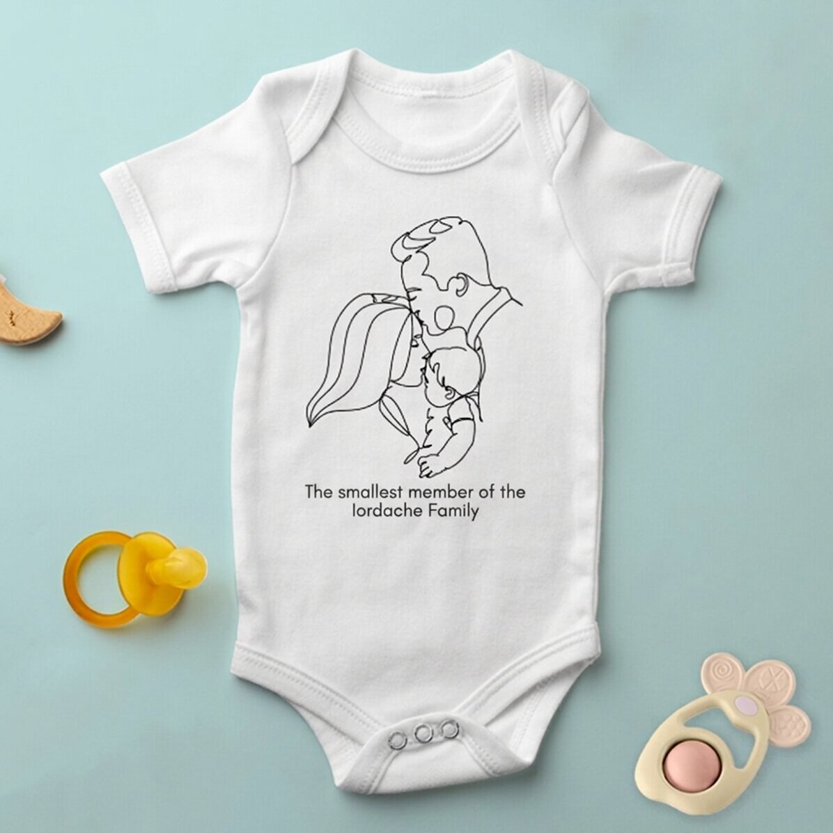 Personalised baby bodysuit with text - Family