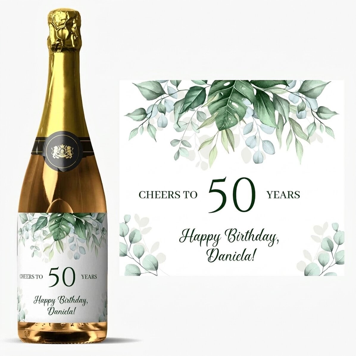 Personalised sparkling wine with text - Happy Birthday!