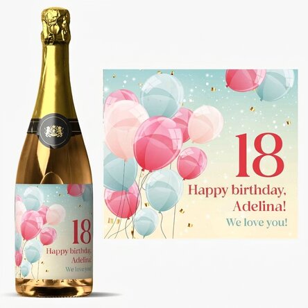 Personalised sparkling wine with text - Birthday