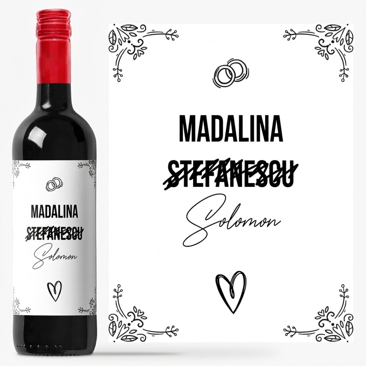 Personalised wine with name - Wedding Name